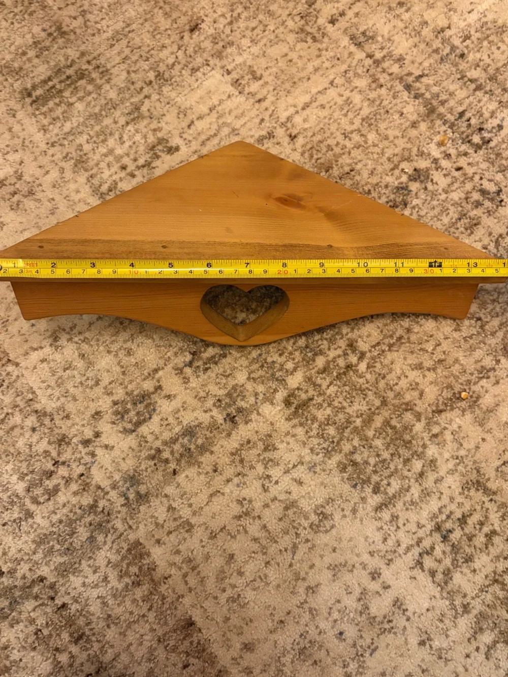 Vintage Wooden heart corner shelf